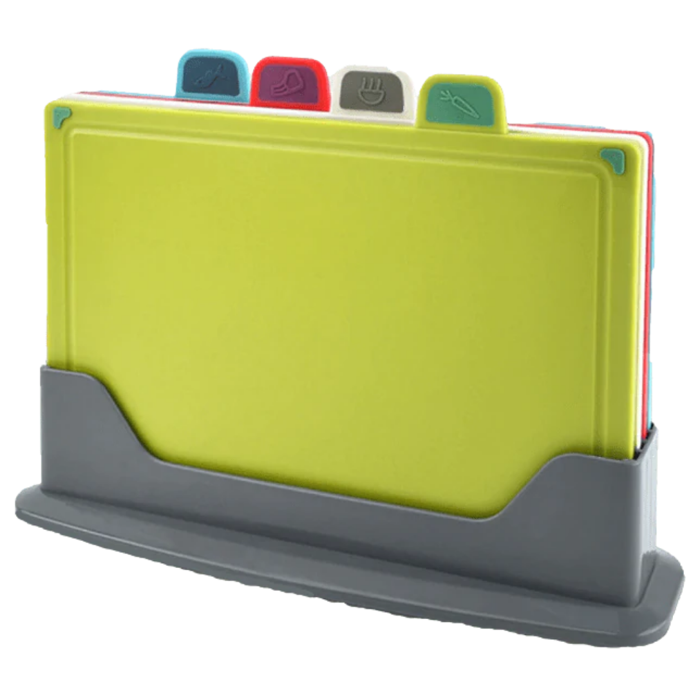 Set de 4 planches à découper avec support