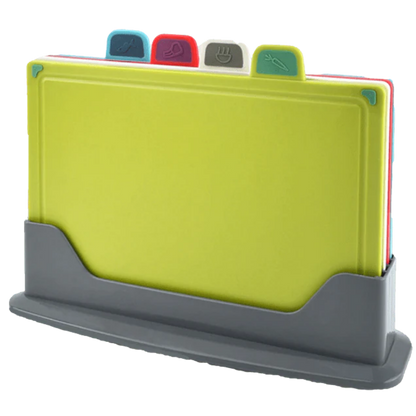 Set de 4 planches à découper avec support