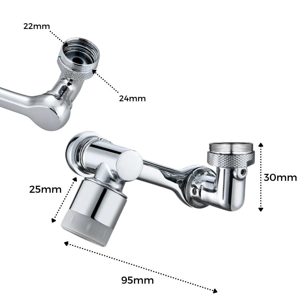 Rallonge rotative anti-éclaboussures pour robinet