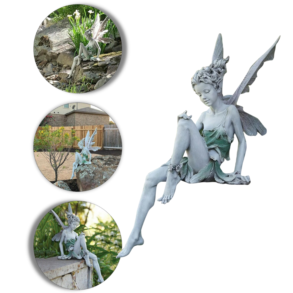 Ornement de jardin en forme de statue de fée