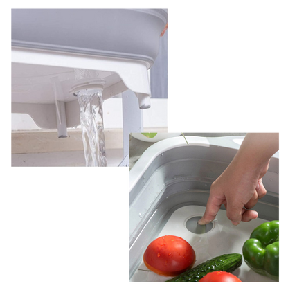 Planche à découper pliable avec panier