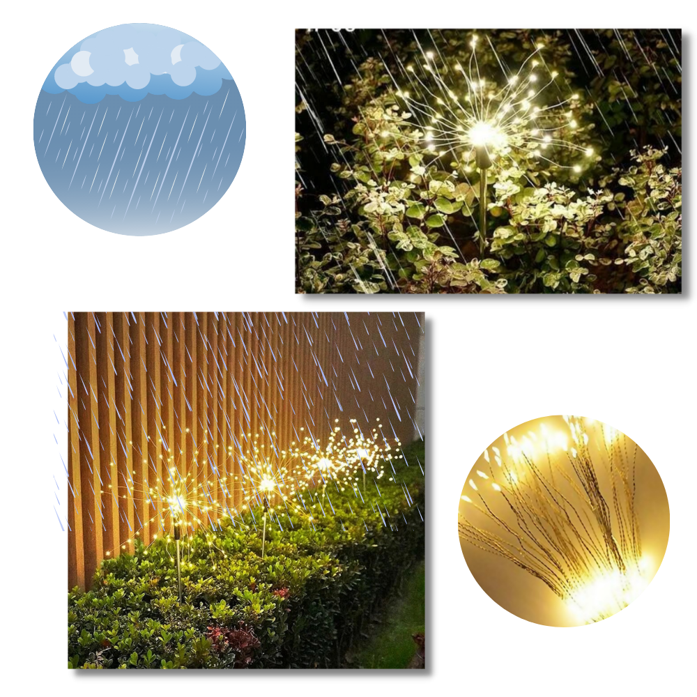 Lumières en forme de feux d'artifice électriques pour le jardin