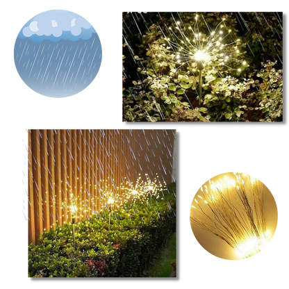 Lumières en forme de feux d'artifice électriques pour le jardin