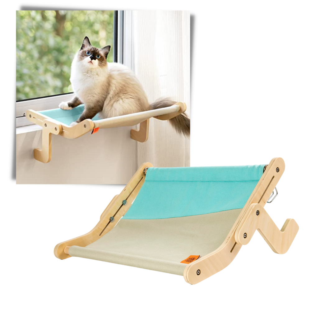 Perchoir de fenêtre en bois pour chat