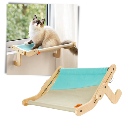 Perchoir de fenêtre en bois pour chat