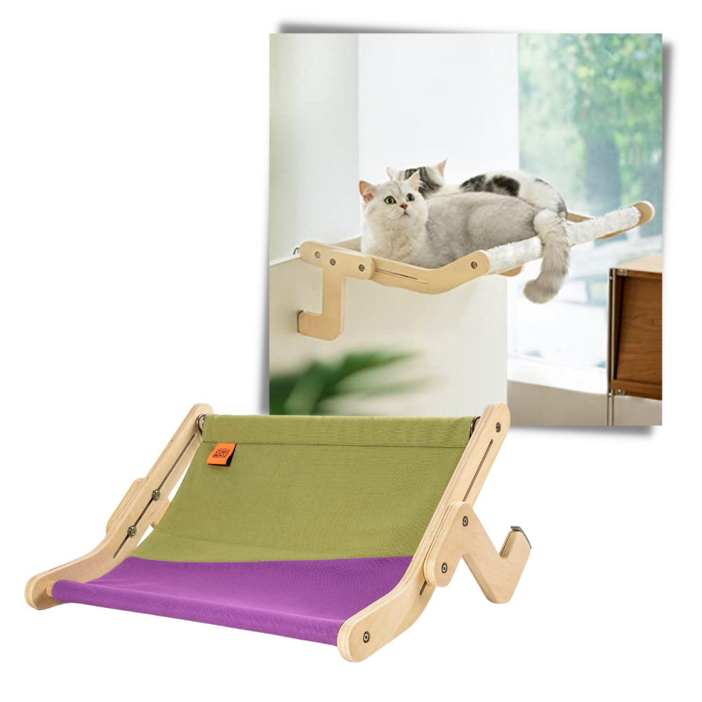 Perchoir de fenêtre en bois pour chat