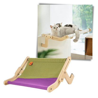 Perchoir de fenêtre en bois pour chat
