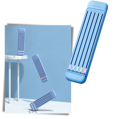 Trousse à crayons rigide avec crayons et règle