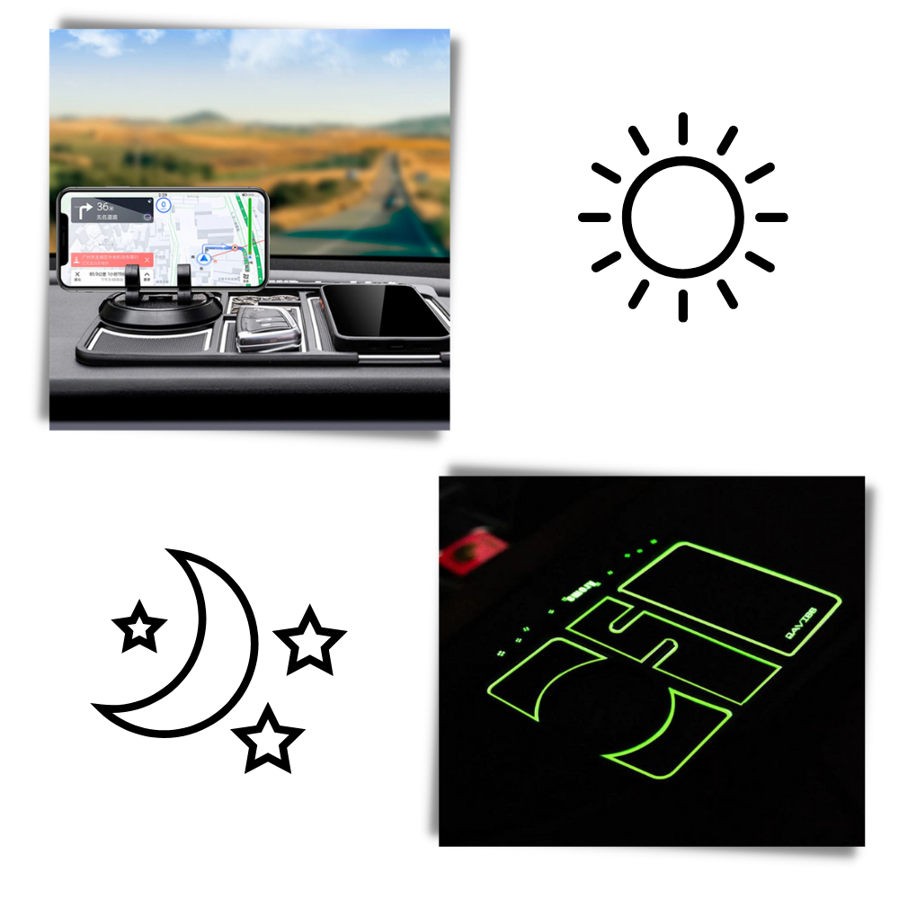 Tapis antidérapant et support de téléphone pour voiture