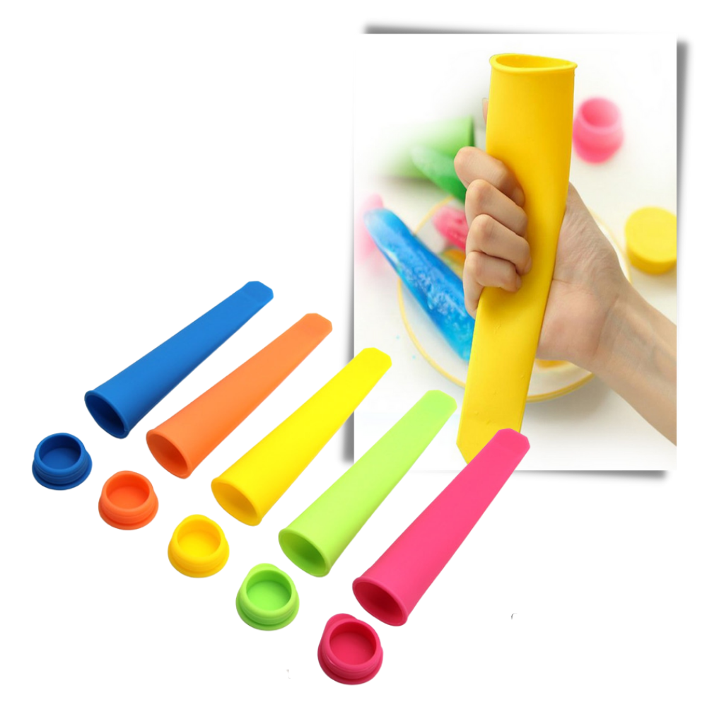 Pack de 5 moules en silicone pour sucettes glacées