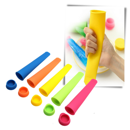 Pack de 5 moules en silicone pour sucettes glacées