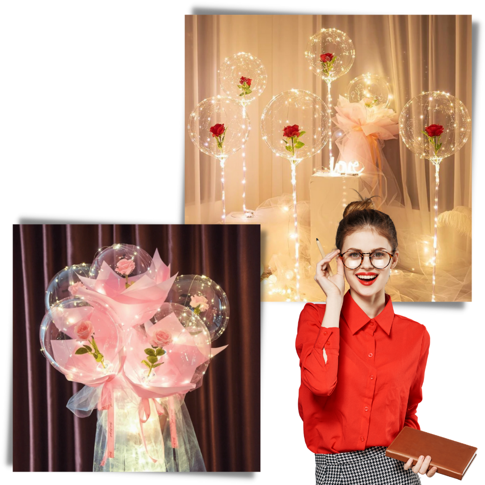 Magnifique ballon LED à rose en DIY