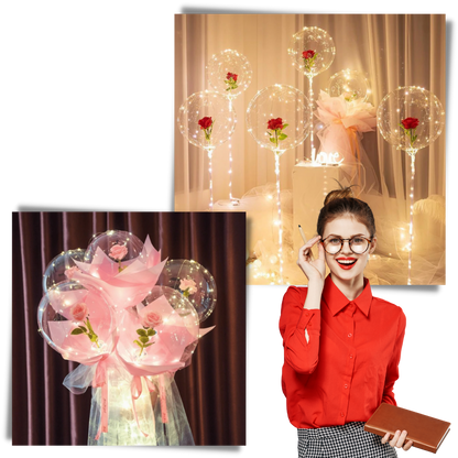 Magnifique ballon LED à rose en DIY