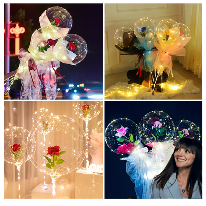 Magnifique ballon LED à rose en DIY