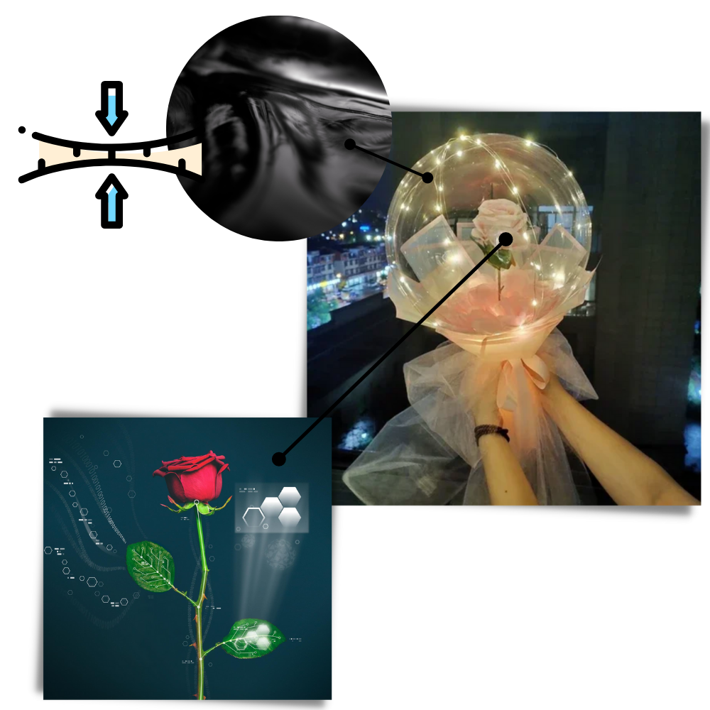 Magnifique ballon LED à rose en DIY
