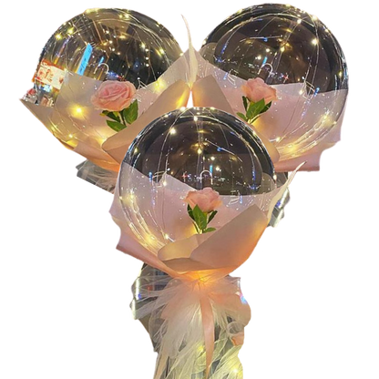 Magnifique ballon LED à rose en DIY