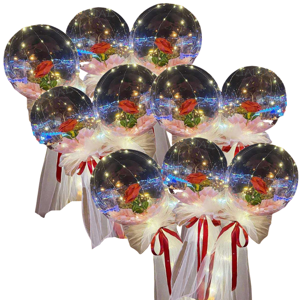 Magnifique ballon LED à rose en DIY