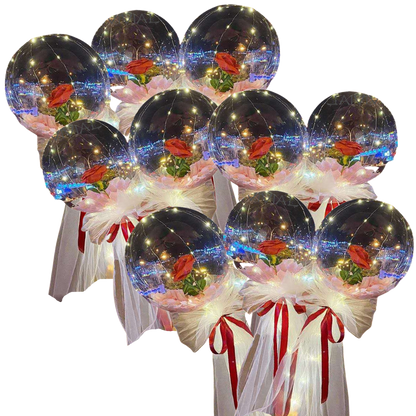 Magnifique ballon LED à rose en DIY