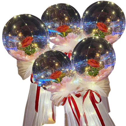 Magnifique ballon LED à rose en DIY