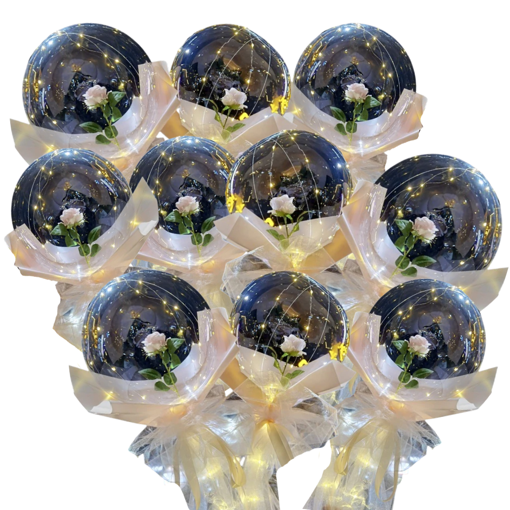 Magnifique ballon LED à rose en DIY