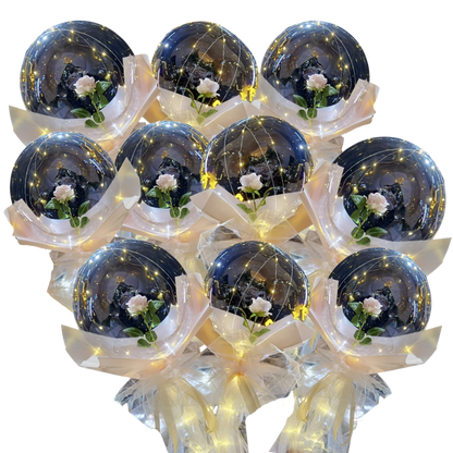 Magnifique ballon LED à rose en DIY