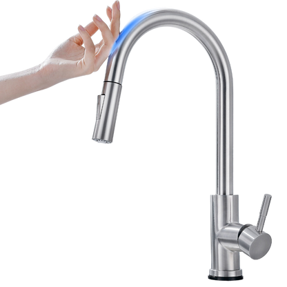 Robinet de cuisine flexible avec capteur