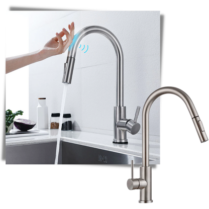 Robinet de cuisine flexible avec capteur