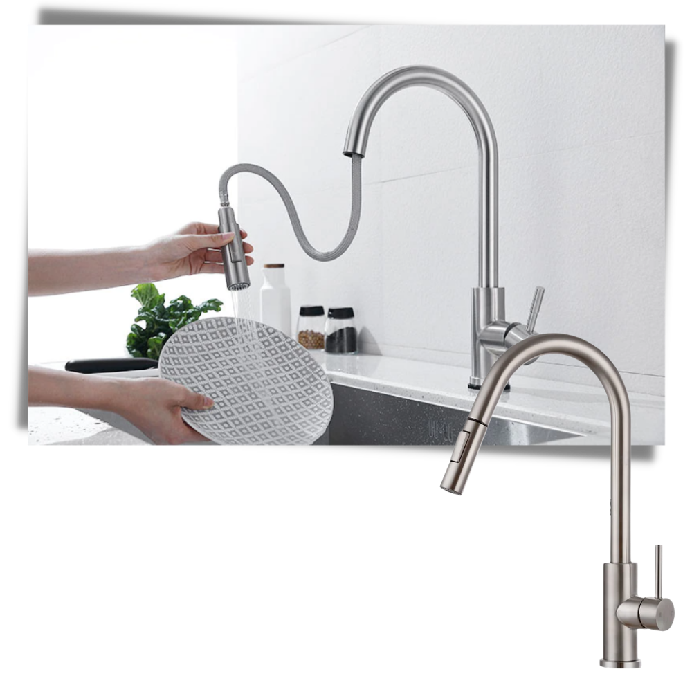 Robinet de cuisine flexible avec capteur