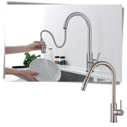 Robinet de cuisine flexible avec capteur