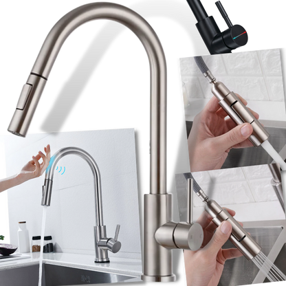 Robinet de cuisine flexible avec capteur