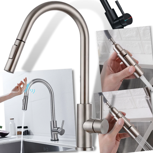 Robinet de cuisine flexible avec capteur