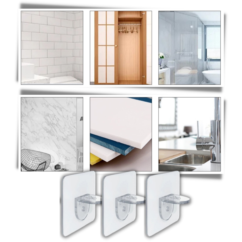 Supports d'étagères adhésifs