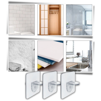 Supports d'étagères adhésifs