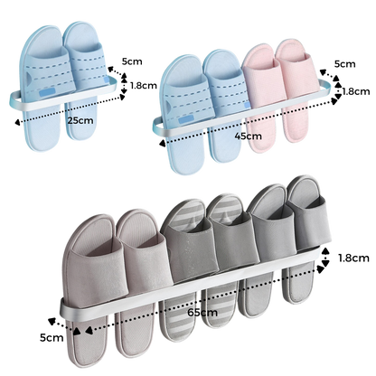 Support mural en aluminium pour pantoufles