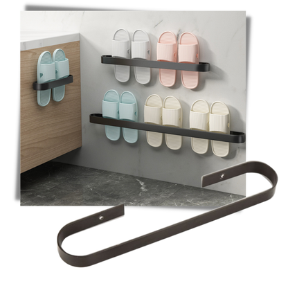 Support mural en aluminium pour pantoufles