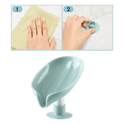 Porte-savon en forme de feuille avec égouttoir