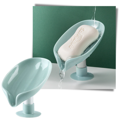 Porte-savon en forme de feuille avec égouttoir