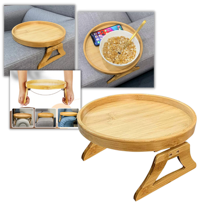 Table d'accoudoir en bois pliable