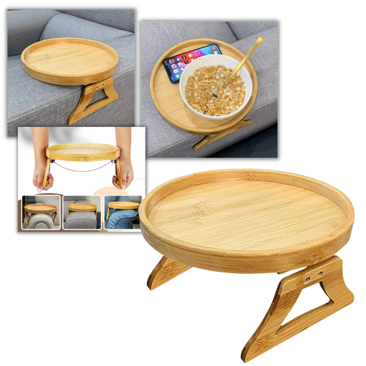 Table d'accoudoir en bois pliable