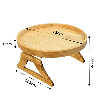 Table d'accoudoir en bois pliable