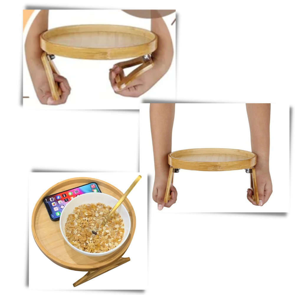 Table d'accoudoir en bois pliable