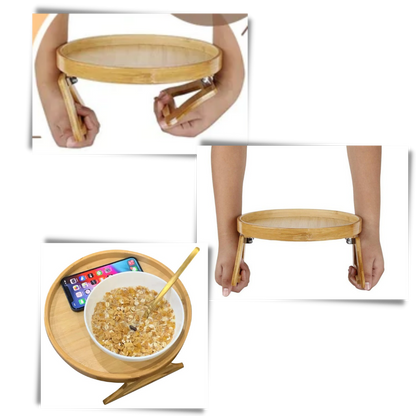 Table d'accoudoir en bois pliable