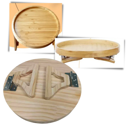 Table d'accoudoir en bois pliable