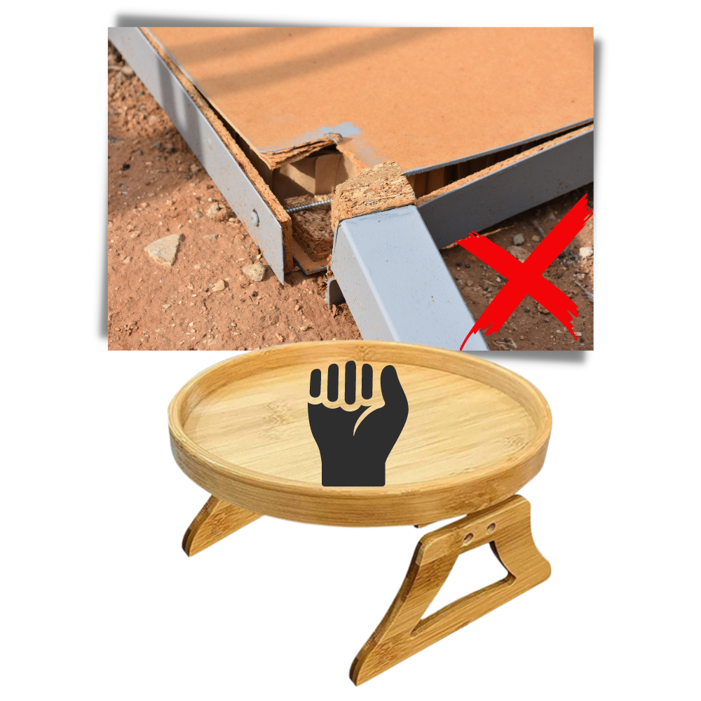 Table d'accoudoir en bois pliable