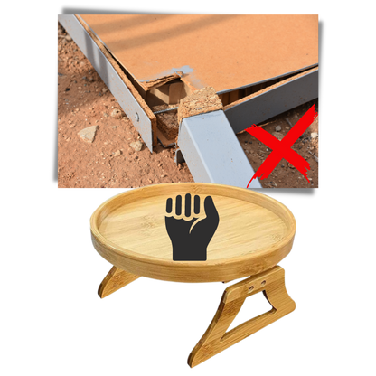 Table d'accoudoir en bois pliable