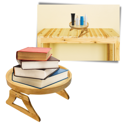 Table d'accoudoir en bois pliable