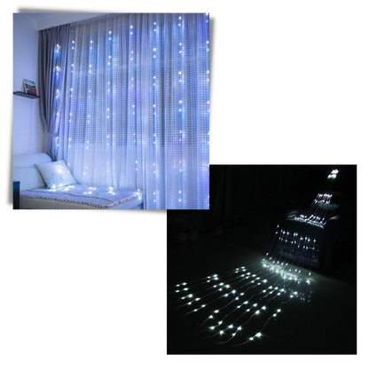 Lumières de Noël en cascade