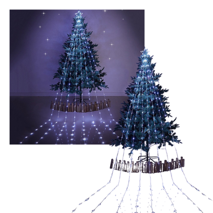 Lumières de Noël en cascade