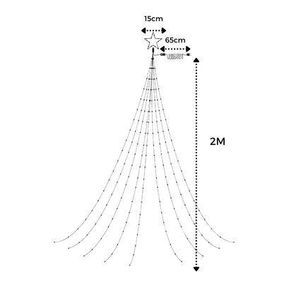 Lumières de Noël en cascade