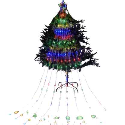 Lumières de Noël en cascade